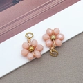 Rosa facettierter Kristall-Gänseblümchen-Anhänger mit Golddraht-Wicklung - Einfarbig Nude Gänseblümchen Strass Blume (T1243)