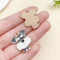 Cartoon Schnauzer Hund Anhänger mit schwarz-weißer Emaille für DIY-Schmuck - 25x21mm / Grauer Schnauzer