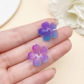 Pétalos de flor de cerezo en acrílico degradado violeta 18mm para joyería DIY - Degradado Azul Púrpura (22019) / 1 Pieza/Paquete (18x18mm)