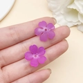 Pétalos de flor de cerezo en acrílico púrpura para creación de joyas y manualidades - Degradado Púrpura Transparente (22022)
