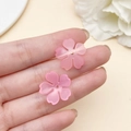 Cuentas de flores de cerezo de acrílico rosa translúcido de 18mm con agujero central DIY - Sakura Degradado Naranja Rosa (22023)