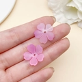 Cuentas de pétalos de cerezo en acrílico degradado rosa de 18 mm con agujeros para DIY - Degradado Rosa Púrpura (22025)