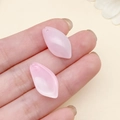 Two pink gradient lotus flower petal glass beads for DIY hair ornaments and jewelry making - Pink-White Gradient Lotus Petal (21971)