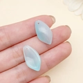Frosted ice blue petal bead for DIY jewelry making and handmade hair ornaments - Transparent Blue Gradient Lotus Petal (21974)