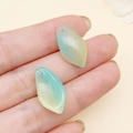 Handcrafted light green gradient Czech glass lotus petal bead for DIY hairpins - Yellow-Green Gradient Lotus Petal (21976)