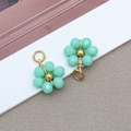 Handgemachter minzgrüner Gänseblümchen-Anhänger aus Kristall mit Golddraht für DIY-Schmuck - Einfarbig Seeblau Gänseblümchen Strass Blume (T1250)