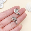 Antique silver fish charm pendant with realistic scales and fin details for DIY jewelry - Koi Fish Style