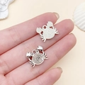 Antique silver crab charm set for ocean themed DIY bracelets and jewelry making - Crab Style