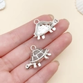 Antique silver sea turtle alloy pendant charms for marine life jewelry making - Crawling Turtle Style