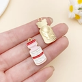 Pink drip oil medicine bottle charm set for medical themed DIY bracelet jewelry making - Pink Enamel Medicine Bottle (SN18888)