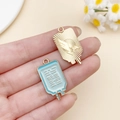 Blue infusion bag and golden wing pendants for DIY bracelet charms and jewelry making - Blue Enamel Medical Infusion Bottle (SN23049)