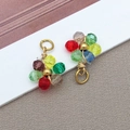 Bunter Anhänger aus facettierten Kristallperlen mit goldener Drahtwicklung für DIY - Transparent Mehrfarbig Gänseblümchen Kristallblume (T1253)