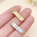 Emaille reageerbuis bedeltjes voor DIY sieraden in blauwe en gouden afwerking - Blauwe Reageerbuis (23064)