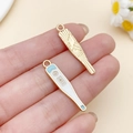 Blue medical thermometer enamel charms with golden metal edges for DIY bracelets - Blue Enamel Medical Thermometer (SN23051)