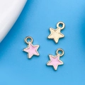 Ciondoli a forma di stella in smalto rosa e oro per la creazione di gioielli fai da te - 6.5x8mm / Rosa (Piccolo)