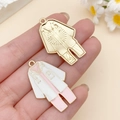 Doktersuniform emaille hanger in wit en roze voor medische thema sieraden maken - Roze Labjas (23070)