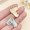Gouden en blauwe medische thermometer bedeltjes voor DIY sieraden en sleutelhangers - Blauwe Infraroodthermometer (23075)