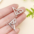 Anhänger aus Zinklegierung in Antiksilber für DIY-Schmuck mit Lineal und Winkelmesser - Winkelmesser Stil (12158)