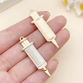 DIY gouden spuit hangers met wit emaille voor handgemaakte sleutelhangers en armbanden - Grote KC Goud Witte Spuit (23229)
