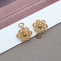 Champagner-Kristallblumenanhänger mit Goldkern für DIY-Schmuck und Ketten - Transparent Champagner Gänseblümchen Kristallblume (T1256)