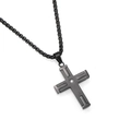 Hip hop herenketting met zwarte kruishanger en fonkelende centrale diamantsteen - Zwart Kleur Hanger Zonder Ketting