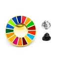 Rainbow colored enamel lapel pin with 17 colors and metal clutch backing - Gold