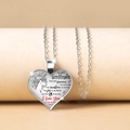 Collana a cuore argento per nipote con incisione di unicorno e dedica sentimentale - Stile Unicorno Nipote(Argento)