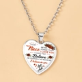 Collana a cuore argento per nipote con rosa rossa e messaggio speciale della zia - Stile Rosa Nipote(Argento)