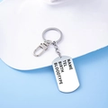 Personalisierter Schlüsselanhänger aus Edelstahl mit Namen und Blutgruppe im Militärstil - Silber