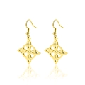 Goldene keltische Knoten Ohrhänger mit hohlem Runddesign und Wikinger-Rune-Stil - Gold