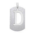 Edelstahl-Hundemarken-Anhänger mit poliertem Buchstabendesign D in Silber - Buchstabe D Stil / Silber