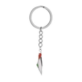 Llavero de acero inoxidable con colgante del mapa de Palestina en colores de la bandera - Plateado
