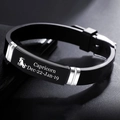 Capricorn zodiac stainless steel and black silicone bracelet with adjustable buckle - Capricorn