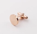 Polierte Manschettenknöpfe aus roségoldenem Edelstahl mit minimalistischem Rundfinish - Roségold