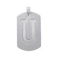 Collier militaire double couche en acier inoxydable avec pendentif lettre U évidé - Style Lettre U / Argent