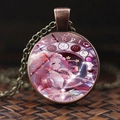Scorpio zodiac pendant with anime style glass dome and vintage copper chain necklace - Scorpio