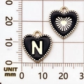 Harthangers met letter N en zonnestralen voor DIY sieraden maken 12mm formaat - Letter N / Zwart