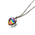 Vintage galaxy glass ball necklace with bronze chain featuring cosmic nebula patterns - Colorful Galaxy (Style 2)