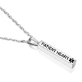Silberne Edelstahl-Halskette mit Patient Heart Text und medizinischem Symbol - Herzpatient