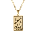 Macro detail of gold stainless steel Tarot The Star pendant with polished finish - Star / Gold