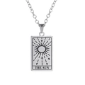 Modische Tarot-Sonne Anhänger Halskette aus Edelstahl mit einer klassischen Silberkette - Sonne / Silber