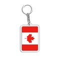 Portachiavi rettangolare in acrilico con bandiera del Canada e anello in metallo lucido - Canada