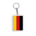 Modern acrylic keychain featuring vertical yellow, red and black stripes on white background - Germany Style