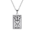 Silver stainless steel tarot necklace featuring Heart and Three of Swords card pendant - Heart / Silver