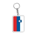 Acrylic rectangle keychain featuring the Slovenia flag with silver metal ring - Slovenia