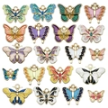 Pendentifs papillons colorés en émail pour la création de bijoux DIY et artisanat - Collection Papillon Émail (SN801)