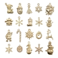 20er-Set goldfarbene Weihnachtsanhänger aus Legierung mit festlichen Motiven für DIY-Schmuck - Gemischte 20 Weihnachtsstile (SN828)