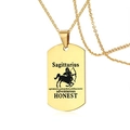 Goldene Schütze Sternzeichen Erkennungsmarke Halskette aus Edelstahl mit Gravur - Schütze (BXN299) / Gold Schütze Sternzeichen