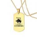Goldene Stier Sternzeichen-Halskette mit geprägtem Bullen und Charaktereigenschaften - Stier (BXN299) / Gold Stier Sternzeichen