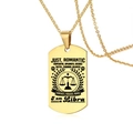 Halskette aus goldenem Edelstahl mit Waage Sternzeichen Anhänger und Gravuren - Gold Waage Sternzeichen